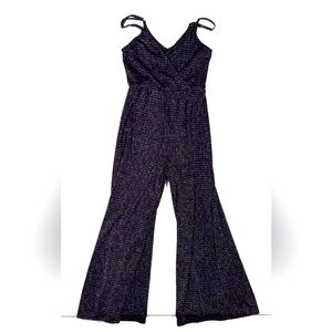 Wild Fable Jumpsuit Women’s XS Black Speckled Surplice Shimmer Sleeveless